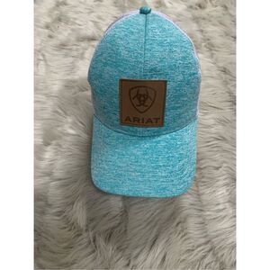 Ariat logo patch Teal/Turquoise Women's ponytail baseball cap